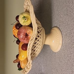 Bassano Ceramic Pedestal Fruit Basket Italy